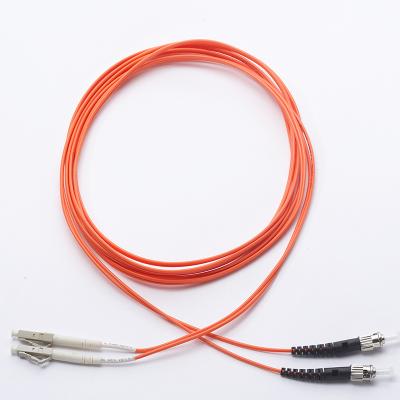 LC-ST dual-core multimode OM2 fiber optic patch cord