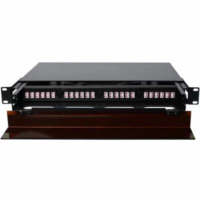 1U 96-core welded high-density patch panel, pull-out with transparent cover